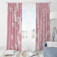 Soft Pink Hawaii Anthurium Plumeria Lei Window Curtain