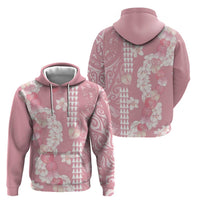 Soft Pink Hawaii Anthurium Plumeria Lei Zip Hoodie