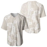 Suede Beige Hawaii Anthurium Plumeria Lei Baseball Jersey