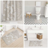 Suede Beige Hawaii Anthurium Plumeria Lei Bathroom Set