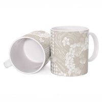 Suede Beige Hawaii Anthurium Plumeria Lei Ceramic Mug