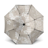 Suede Beige Hawaii Anthurium Plumeria Lei Umbrella