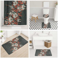 Hawaii Tartan With Hibiscus Bathroom Set Polynesian Pattern Vintage