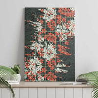 Hawaii Tartan With Hibiscus Canvas Wall Art Polynesian Pattern Vintage