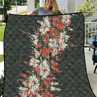 Hawaii Tartan With Hibiscus Quilt Polynesian Pattern Vintage