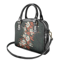 Hawaii Tartan With Hibiscus Shoulder Handbag Polynesian Pattern Vintage