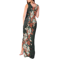 Hawaii Tartan With Hibiscus Tank Maxi Dress Polynesian Pattern Vintage
