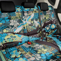 Japanese Hawaiian Crane Back Car Seat Cover Blue Tapa Patchwork Pattern