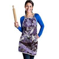 Japanese Hawaiian Crane Apron Purple Tapa Patchwork Pattern