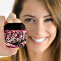 Japanese Hawaiian Crane AirPods Case Soft Pink Tapa Patchwork Pattern