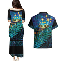 Matariki Te Tau Hou Maori Couples Matching Puletasi and Hawaiian Shirt New Zealand Silver Fern Night Starry Sky LT9 - Polynesian Pride