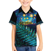 Matariki Te Tau Hou Maori Hawaiian Shirt New Zealand Silver Fern Night Starry Sky LT9 - Polynesian Pride