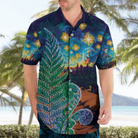 Personalised New Zealand Matariki Art Star Hawaiian Shirt Koru Fern Night Starry Sky LT9 - Polynesian Pride