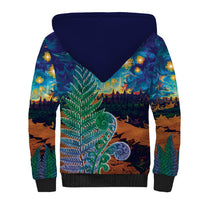 Personalised New Zealand Matariki Art Star Sherpa Hoodie Koru Fern Night Starry Sky LT9 - Polynesian Pride