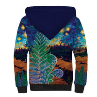 Personalised New Zealand Matariki Art Star Sherpa Hoodie Koru Fern Night Starry Sky LT9 - Polynesian Pride
