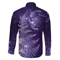 New Zealand Matariki Family Matching Mermaid Dress and Hawaiian Shirt Purple Milky Way Stars Night Sky LT9 - Polynesian Pride
