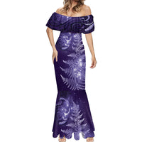 New Zealand Matariki Mermaid Dress Purple Milky Way Stars Night Sky LT9 - Polynesian Pride