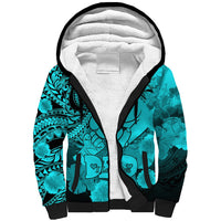 Polynesian Pride Happy Father Day Sherpa Hoodie I Love You Dad - Polynesian Tribal Aqua LT9 Unisex Aqua - Polynesian Pride
