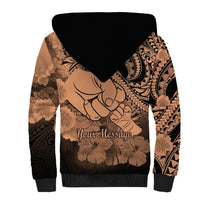 Personalised Polynesian Pride Happy Father Day Sherpa Hoodie I Love You Dad - Polynesian Tribal Nude LT9 - Polynesian Pride