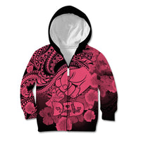 Polynesian Pride Happy Father Day Kid Hoodie I Love You Dad - Polynesian Tribal Pink LT9 Zip Hoodie Pink - Polynesian Pride