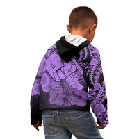 Personalised Polynesian Pride Happy Father Day Kid Hoodie I Love You Dad - Polynesian Tribal Purple LT9 - Polynesian Pride