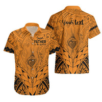 Personalised Polynesian Father's Day Gift For Dad Hawaiian Shirt Super Father In The World - Gold Polynesian Pattern LT9 - Polynesian Pride