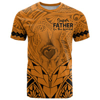 Custom Polynesian Fathers Day Gift For Dad T Shirt Super Father In The World Gold Polynesian Pattern LT9 Gold - Polynesian Pride