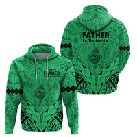 Polynesian Fathers Day Gift For Dad Hoodie Super Father In The World Green Polynesian Pattern LT9 - Polynesian Pride