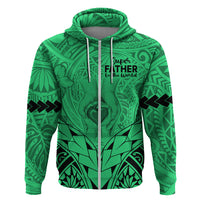 Polynesian Fathers Day Gift For Dad Hoodie Super Father In The World Green Polynesian Pattern LT9 - Polynesian Pride