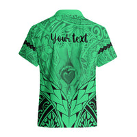 Personalised Polynesian Father's Day Gift For Dad Hawaiian Shirt Super Father In The World - Green Polynesian Pattern LT9 - Polynesian Pride