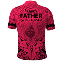 Polynesian Fathers Day Gift For Dad Polo Shirt Super Father In The World Pink Polynesian Pattern LT9 - Polynesian Pride