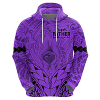 Polynesian Fathers Day Gift For Dad Hoodie Super Father In The World Purple Polynesian Pattern LT9 - Polynesian Pride