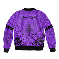 Personalised Polynesian Father's Day Gift For Dad Bomber Jacket Super Father In The World - Purple Polynesian Pattern LT9 - Polynesian Pride