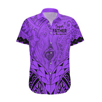 Personalised Polynesian Father's Day Gift For Dad Hawaiian Shirt Super Father In The World - Purple Polynesian Pattern LT9 Purple - Polynesian Pride