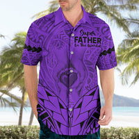 Personalised Polynesian Father's Day Gift For Dad Hawaiian Shirt Super Father In The World - Purple Polynesian Pattern LT9 - Polynesian Pride
