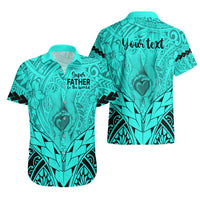 Personalised Polynesian Father's Day Gift For Dad Hawaiian Shirt Super Father In The World - Turquoise Polynesian Pattern LT9 - Polynesian Pride