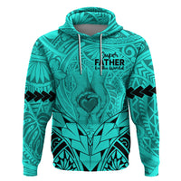 Custom Polynesian Fathers Day Gift For Dad Hoodie Super Father In The World Turquoise Polynesian Pattern LT9 Pullover Hoodie Turquoise - Polynesian Pride