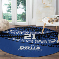 Fiji Rugby Pacific Custom Round Carpet Pasifika Tapa Pattern