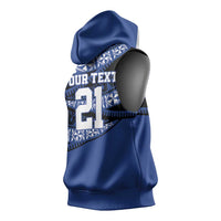 Fiji Rugby Pacific Custom Sleeveless Hoodie Pasifika Tapa Pattern - Polynesian Pride