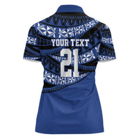 Fiji Rugby Pacific Custom Women Polo Shirt Pasifika Tapa Pattern