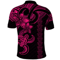 Hawaiian Tribal Polo Shirt Polynesian Kakau Turtle Pink LT9 - Polynesian Pride