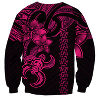 Hawaiian Tribal Sweatshirt Polynesian Kakau Turtle - Pink LT9 - Polynesian Pride
