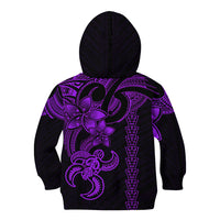 Hawaiian Tribal Kid Hoodie Polynesian Kakau Turtle - Purple LT9 - Polynesian Pride