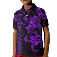 Hawaiian Tribal Kid Polo Shirt Polynesian Kakau Turtle - Purple LT9 Kid Purple - Polynesian Pride