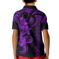 Hawaiian Tribal Kid Polo Shirt Polynesian Kakau Turtle - Purple LT9 - Polynesian Pride
