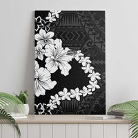 American Samoa Lotu Tamaiti Canvas Wall Art White Sunday Plumeria Black Vibe LT9 - Polynesian Pride