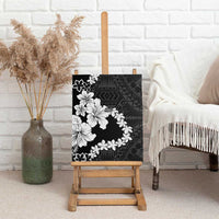 American Samoa Lotu Tamaiti Canvas Wall Art White Sunday Plumeria Black Vibe LT9 - Polynesian Pride