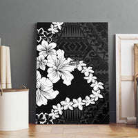 American Samoa Lotu Tamaiti Canvas Wall Art White Sunday Plumeria Black Vibe LT9 - Polynesian Pride