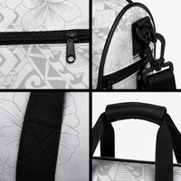 American Samoa Lotu Tamaiti Duffle Bag White Sunday Plumeria White Vibe