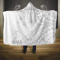 American Samoa Lotu Tamaiti Hooded Blanket White Sunday Plumeria White Vibe LT9 - Polynesian Pride